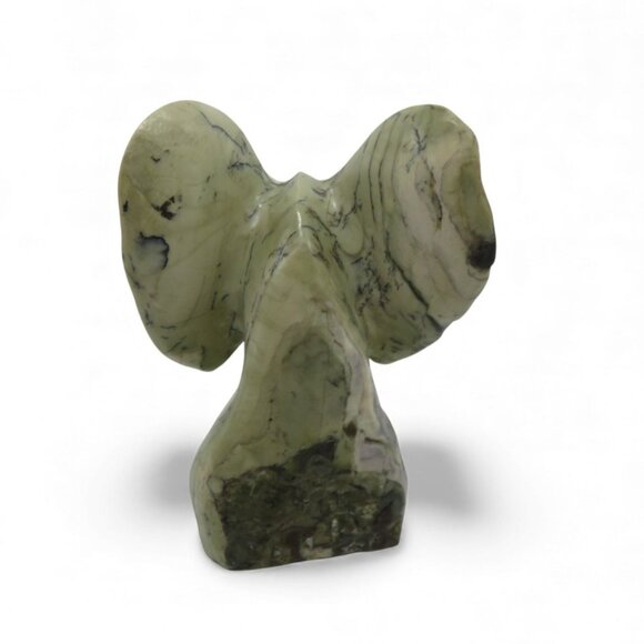 Stone Elephant Hand Carved Green Butter Jade Stone in South Africa Signed 5.5" - Picture 5 of 11